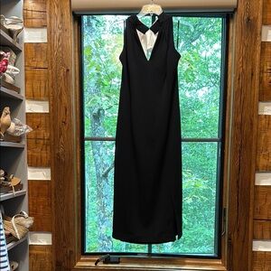 White House Black Market Black Halter Sheath Dress